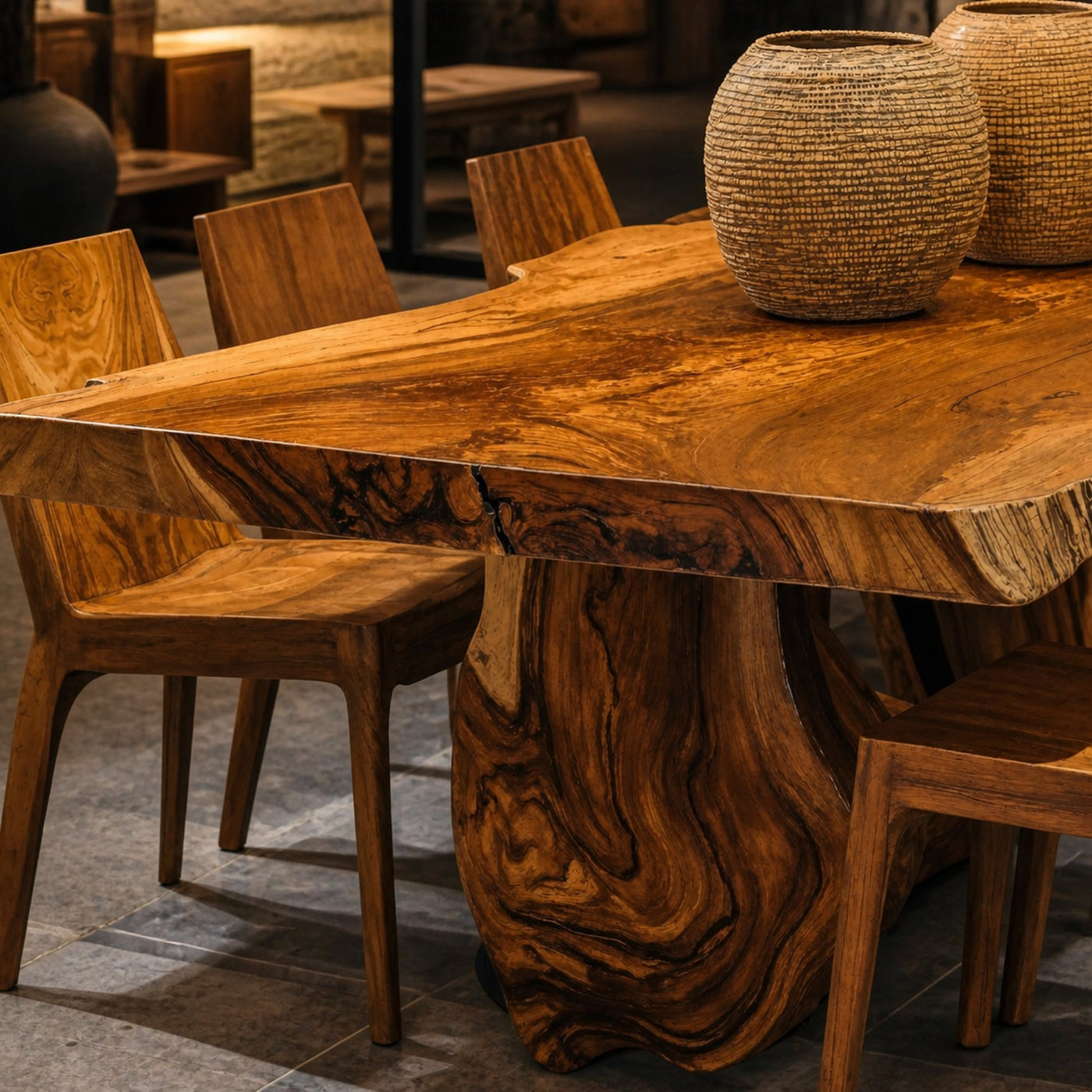 Farmhouse Large Natural Wood Dining Table For Holiday Gatherings - product view 3