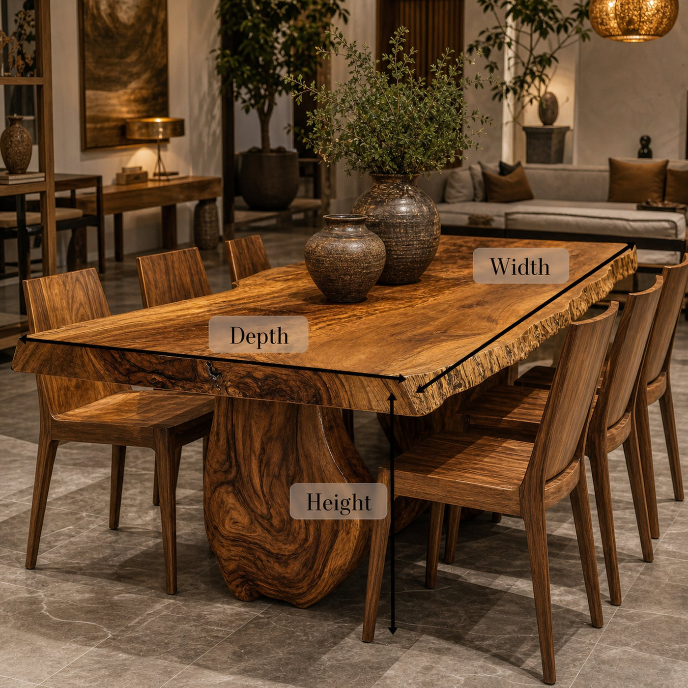 Farmhouse Large Natural Wood Dining Table For Holiday Gatherings - product view 5