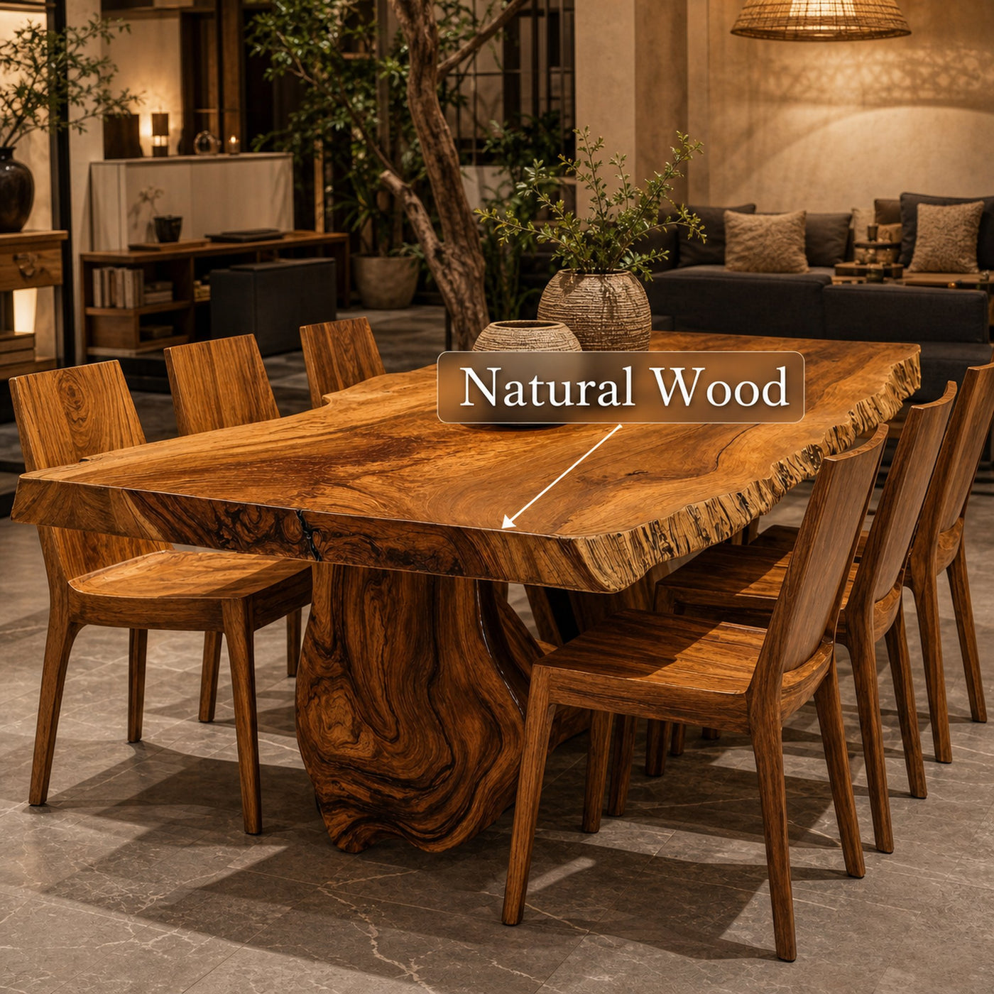 Farmhouse Large Natural Wood Dining Table For Holiday Gatherings - product view 6
