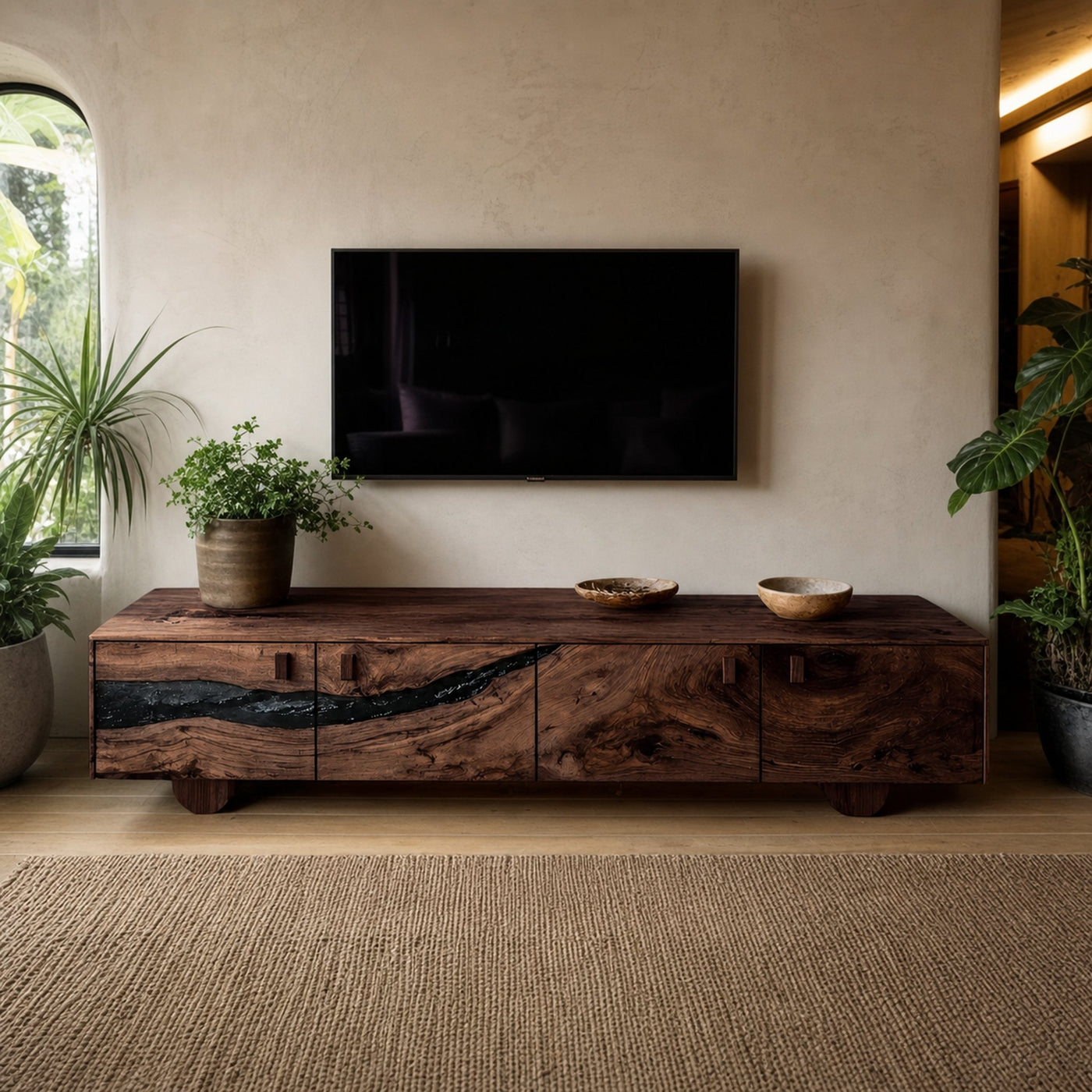 Farmhouse Live Edge TV Cabinet For Rustic Bedroom Decor - product view 6