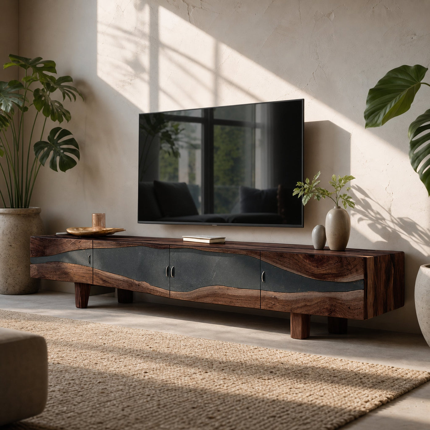 Farmhouse Rustic Solid Wood TV Cabinet For Living - product view 6