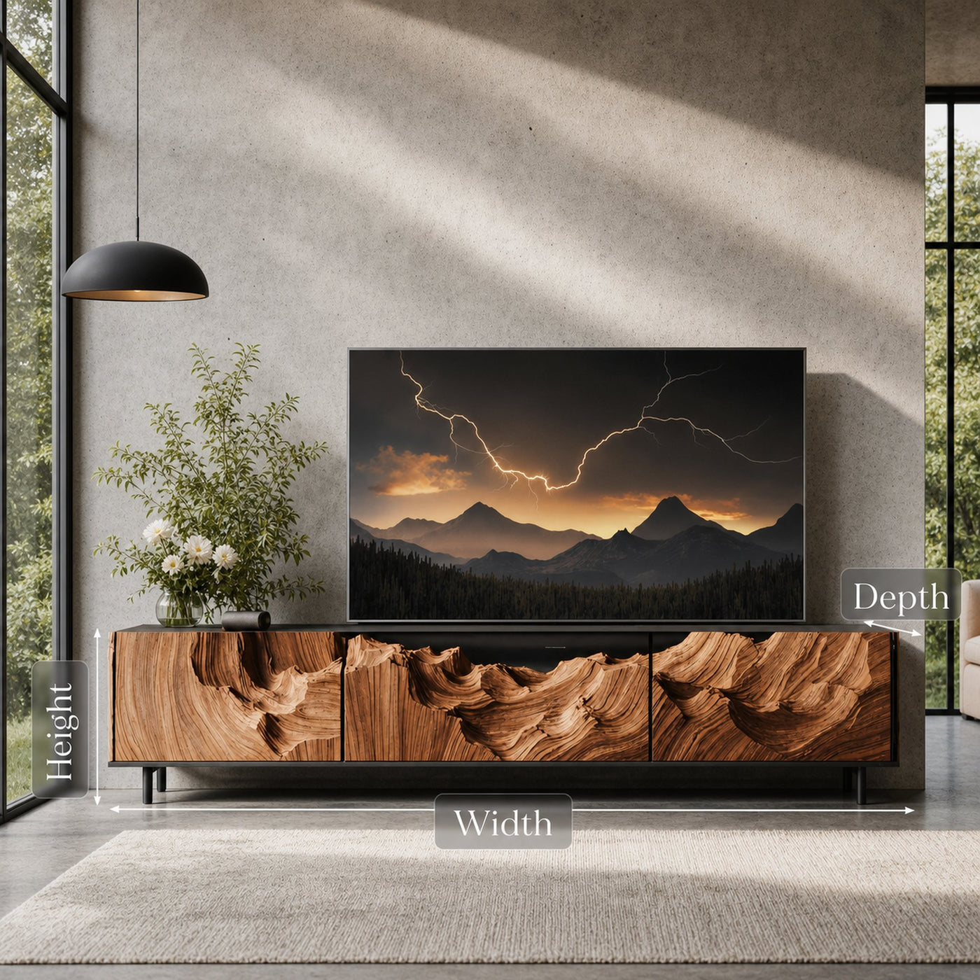 Farmhouse Rustic TV Cabinet For Cozy Living Room - product view 6