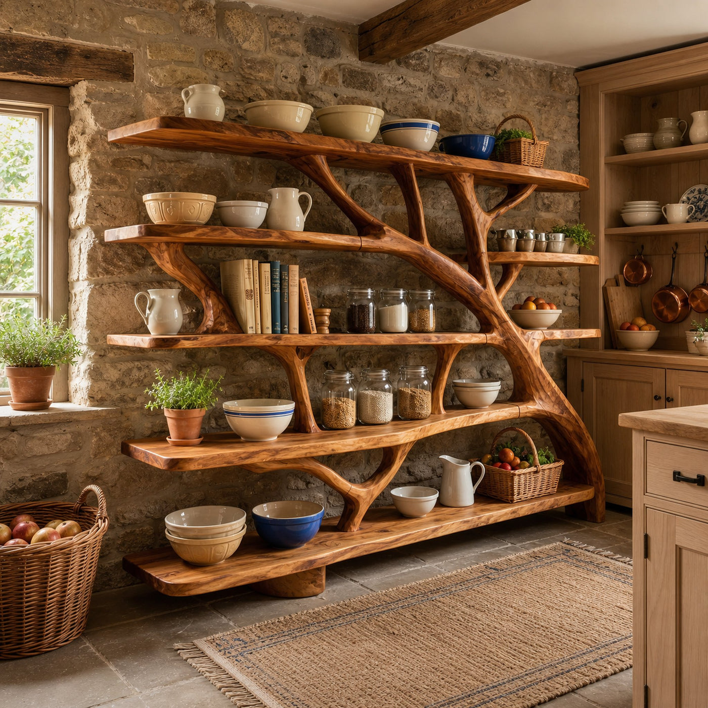 Farmhouse Sculptural Bookcase Storage Organizer For Bedroom Space - product view 6