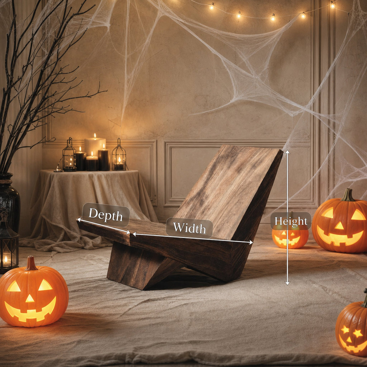 Farmhouse Solid Wood Accent Chair For Living Room Halloween Design - product view 6
