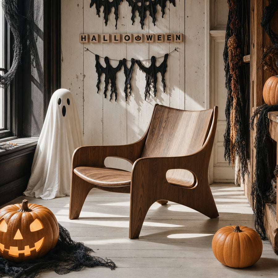 Farmhouse Solid Wood Accent Chair For Outdoor Halloween Furniture