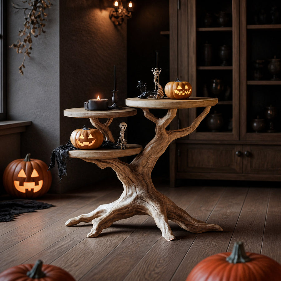 Farmhouse Solid Wood End Table For Living Room Gothic Autumn Wall Decor