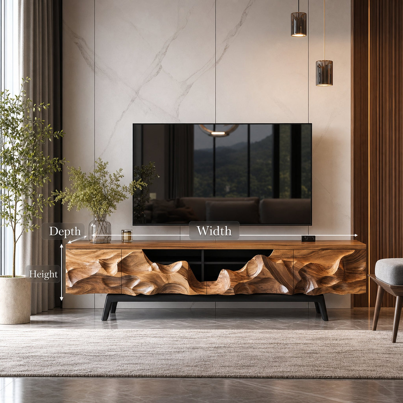 Farmhouse Style TV Cabinet For Living Room Decor - product view 6