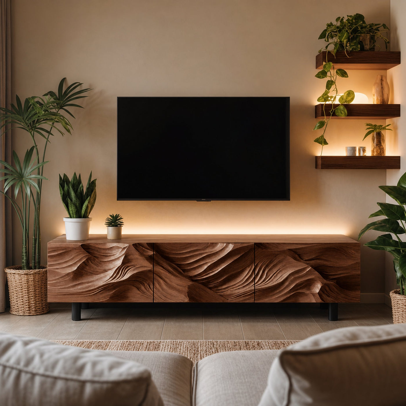 Farmhouse TV Cabinet For Cozy Living Room Decor - product view 7