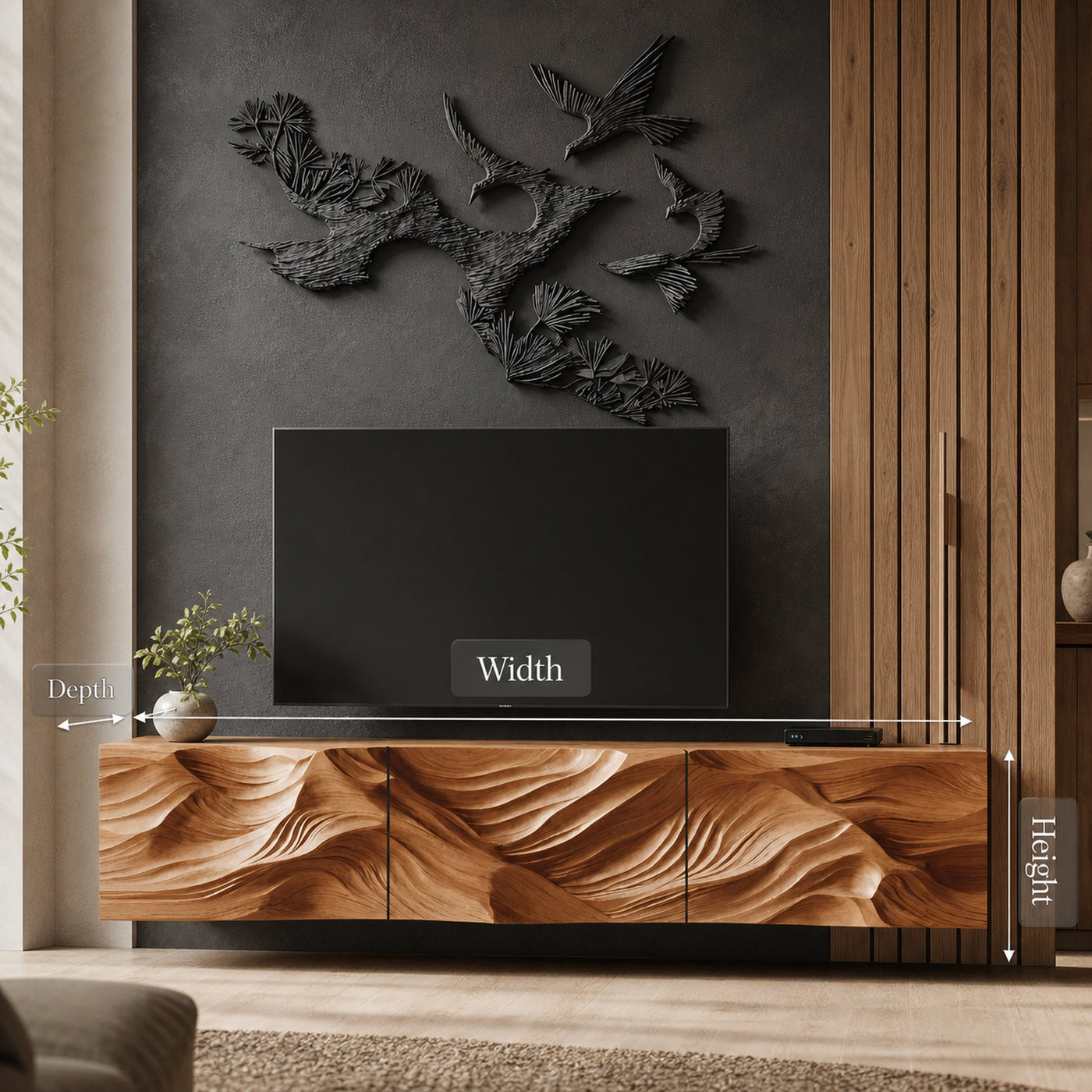 Farmhouse TV Cabinet For Cozy Living Room Decor - product view 8