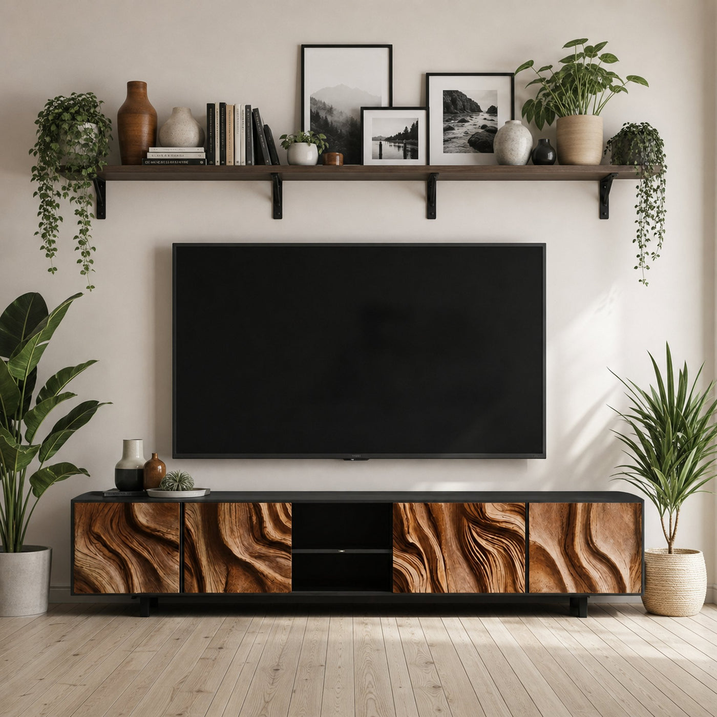 Farmhouse TV Console For Rustic Living Room - product view 6