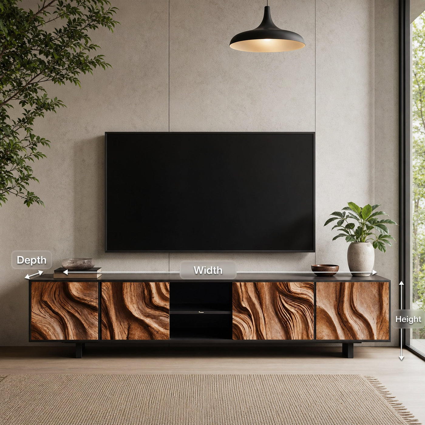 Farmhouse TV Console For Rustic Living Room - product view 8