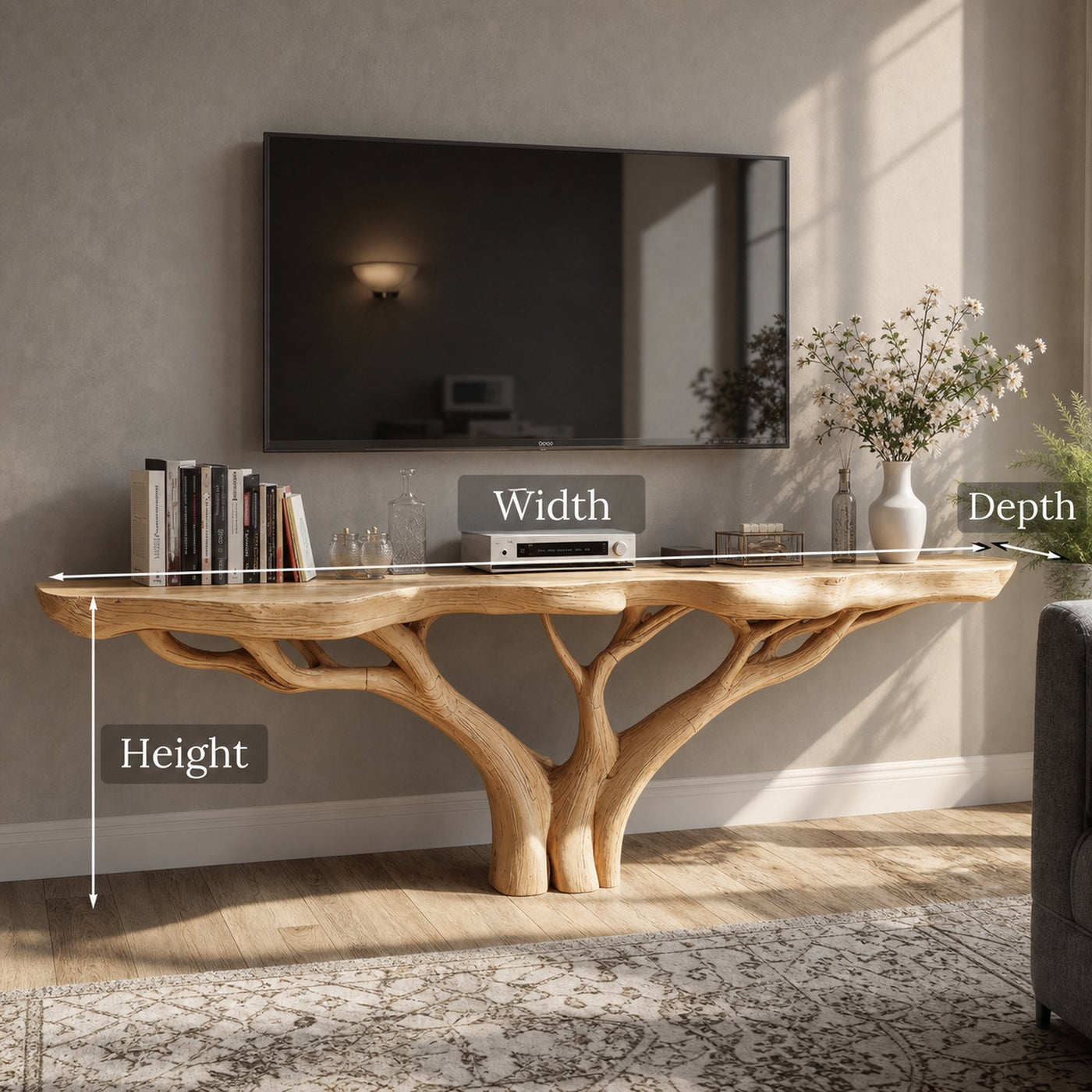 Farmhouse Wood TV Cabinet Stand For Entryway And Hallway - product view 6
