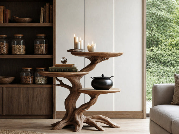 Farmhouse Wooden End Table For Furniture Decor Haunted Autumn Display