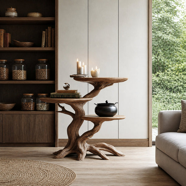 Farmhouse Wooden End Table For Furniture Decor Haunted Autumn Display