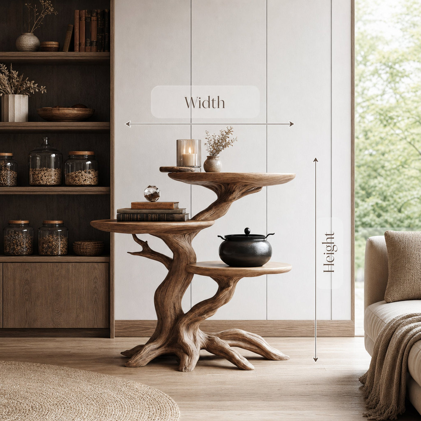 Farmhouse Wooden End Table For Furniture Decor Haunted Autumn Display - product view 6