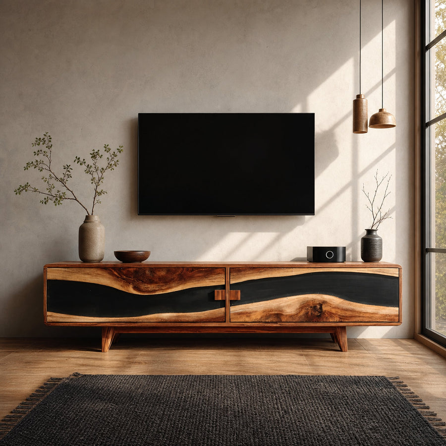 Farmhouse Wooden Entertainment Center For Decor