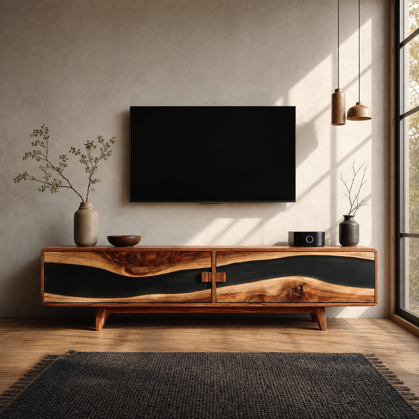 Farmhouse Wooden Entertainment Center For Decor