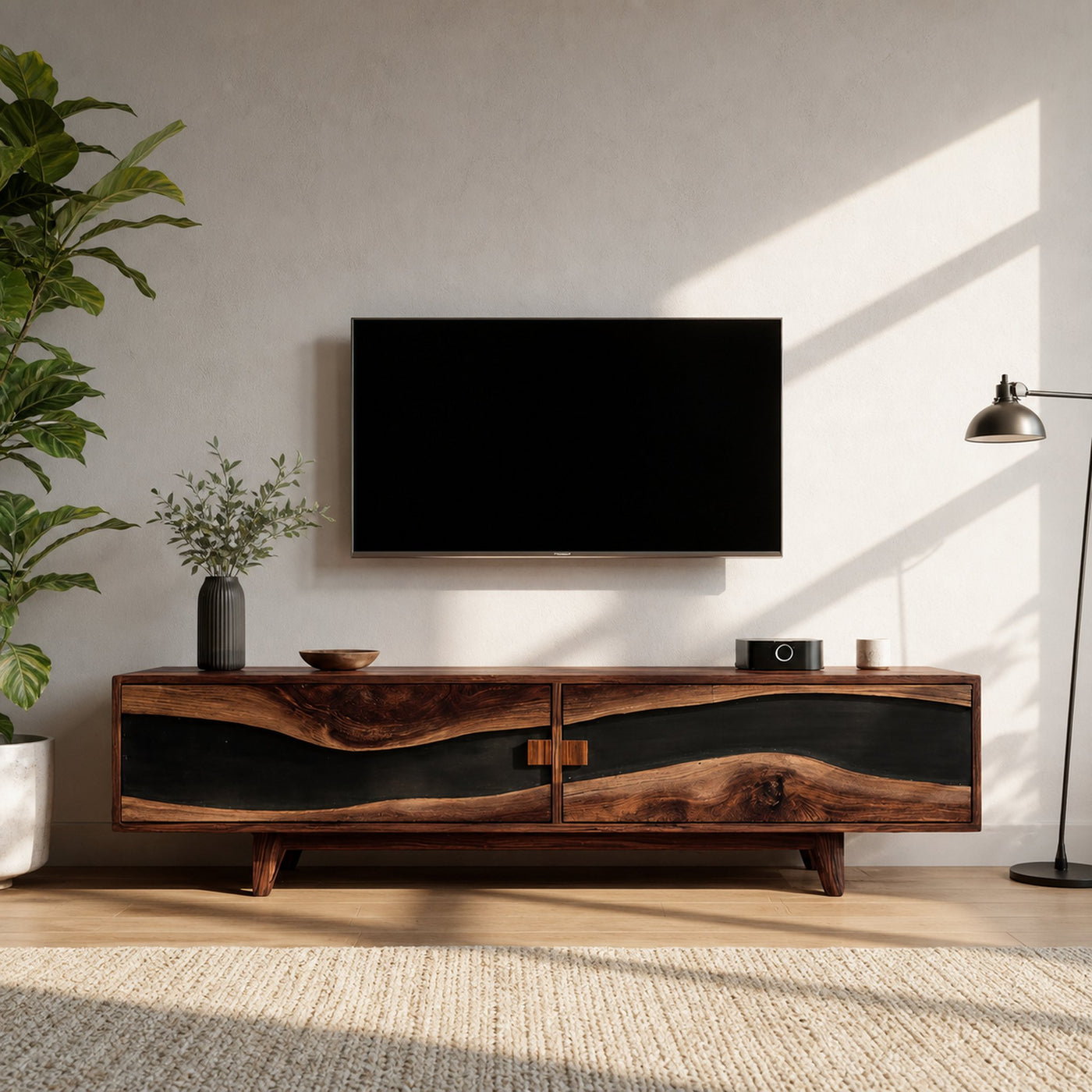 Farmhouse Wooden Entertainment Center For Decor - product view 6