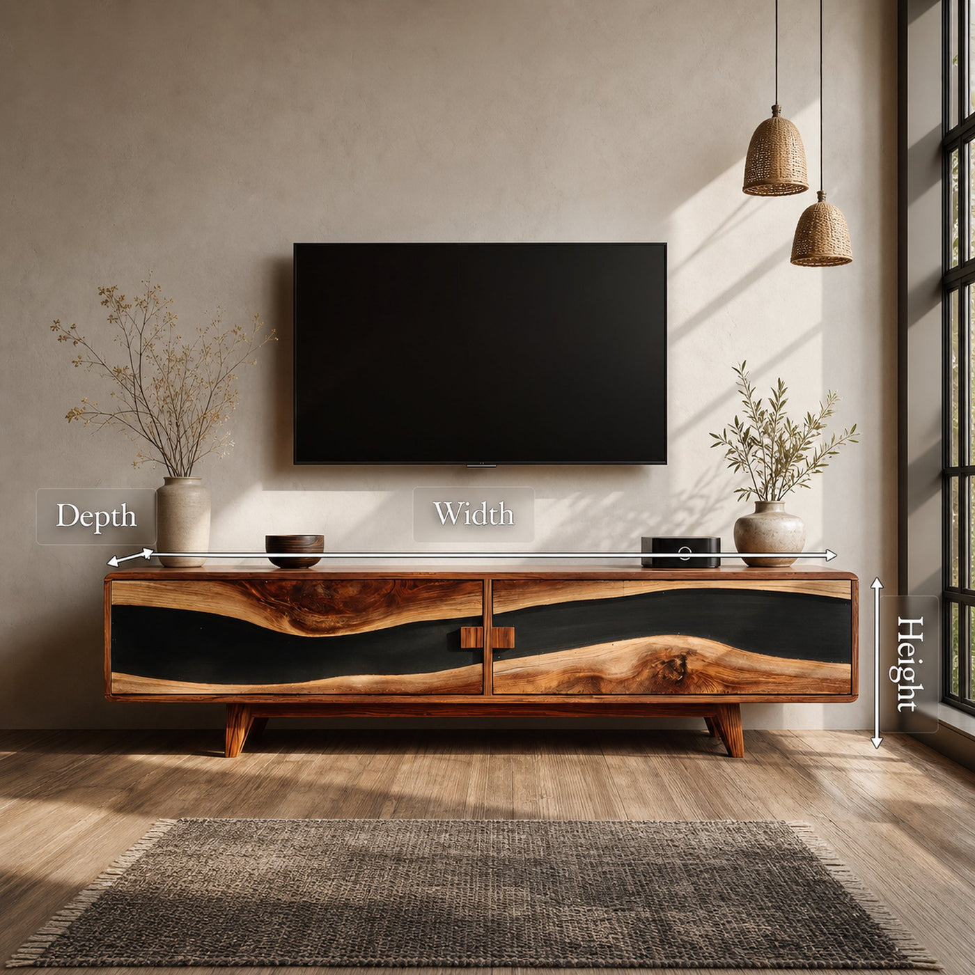 Farmhouse Wooden Entertainment Center For Decor - product view 7