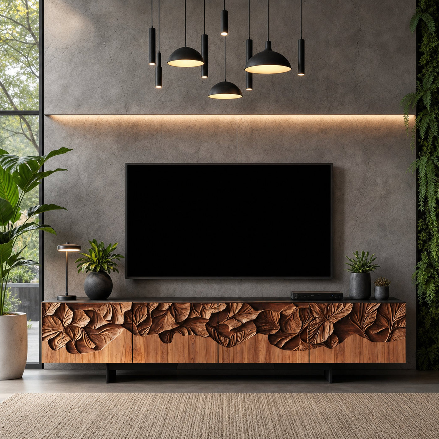 Farmhouse Wooden TV Console For Entryway Design