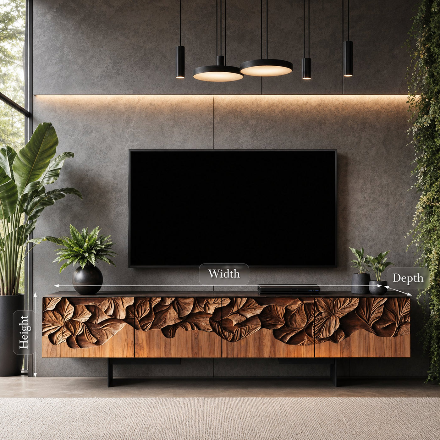 Farmhouse Wooden TV Console For Entryway Design - product view 6