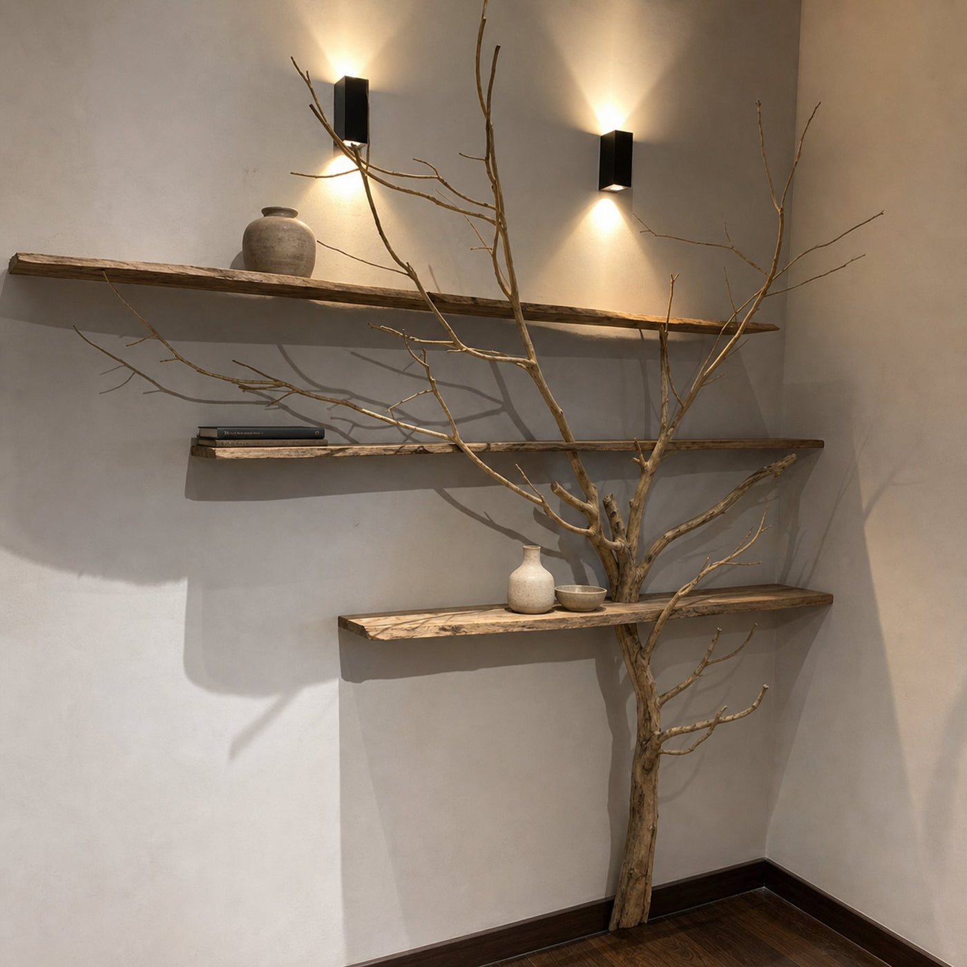 Floating Shelves Tree Branch Shelf Bookcase Art - product view 2