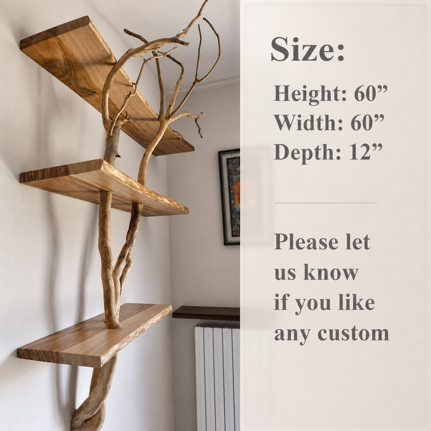 Floating Shelves Tree Branch Shelf Bookcase Art - product view 7
