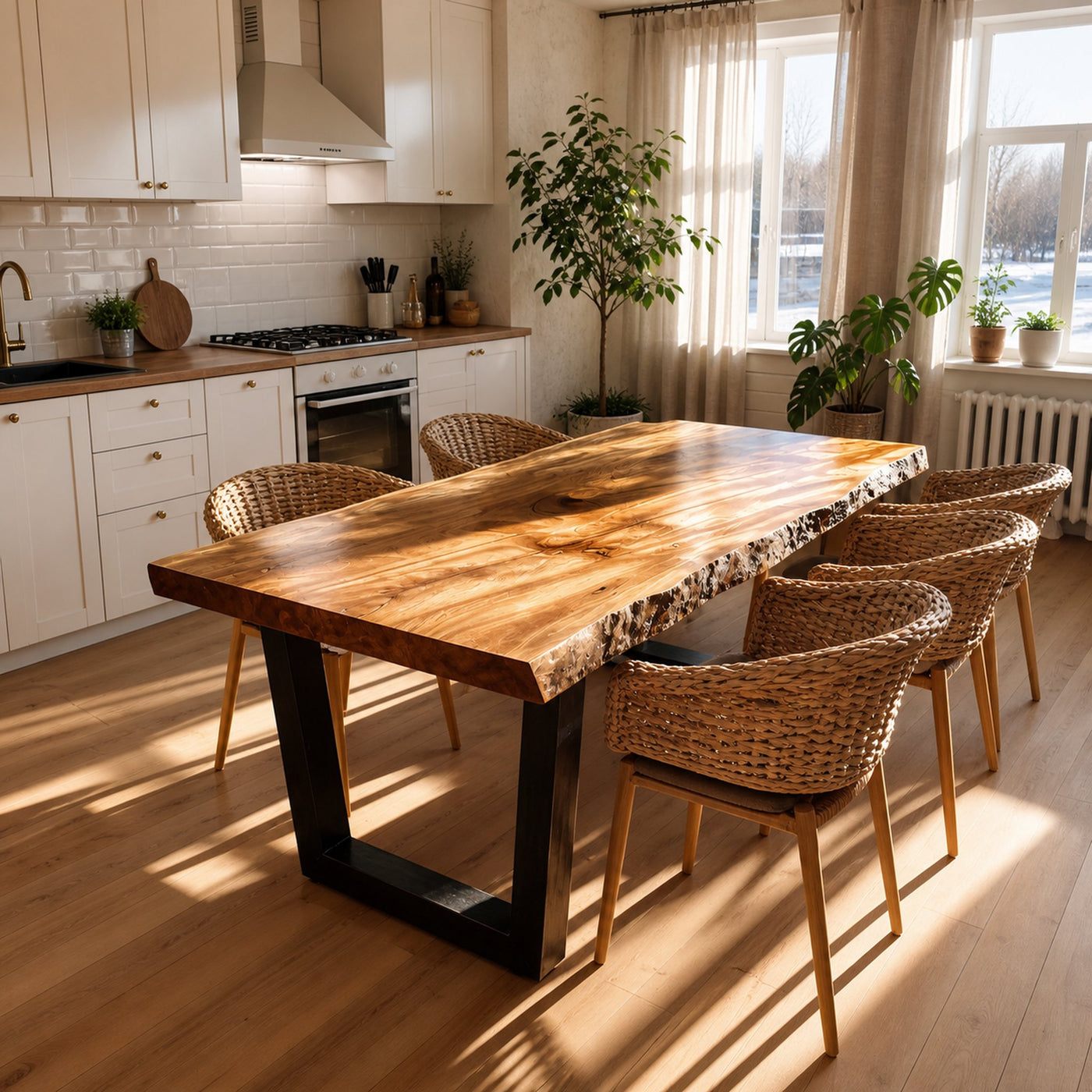 Furniture Decor Handcrafted Live Edge Dining Table Organic - product view 3