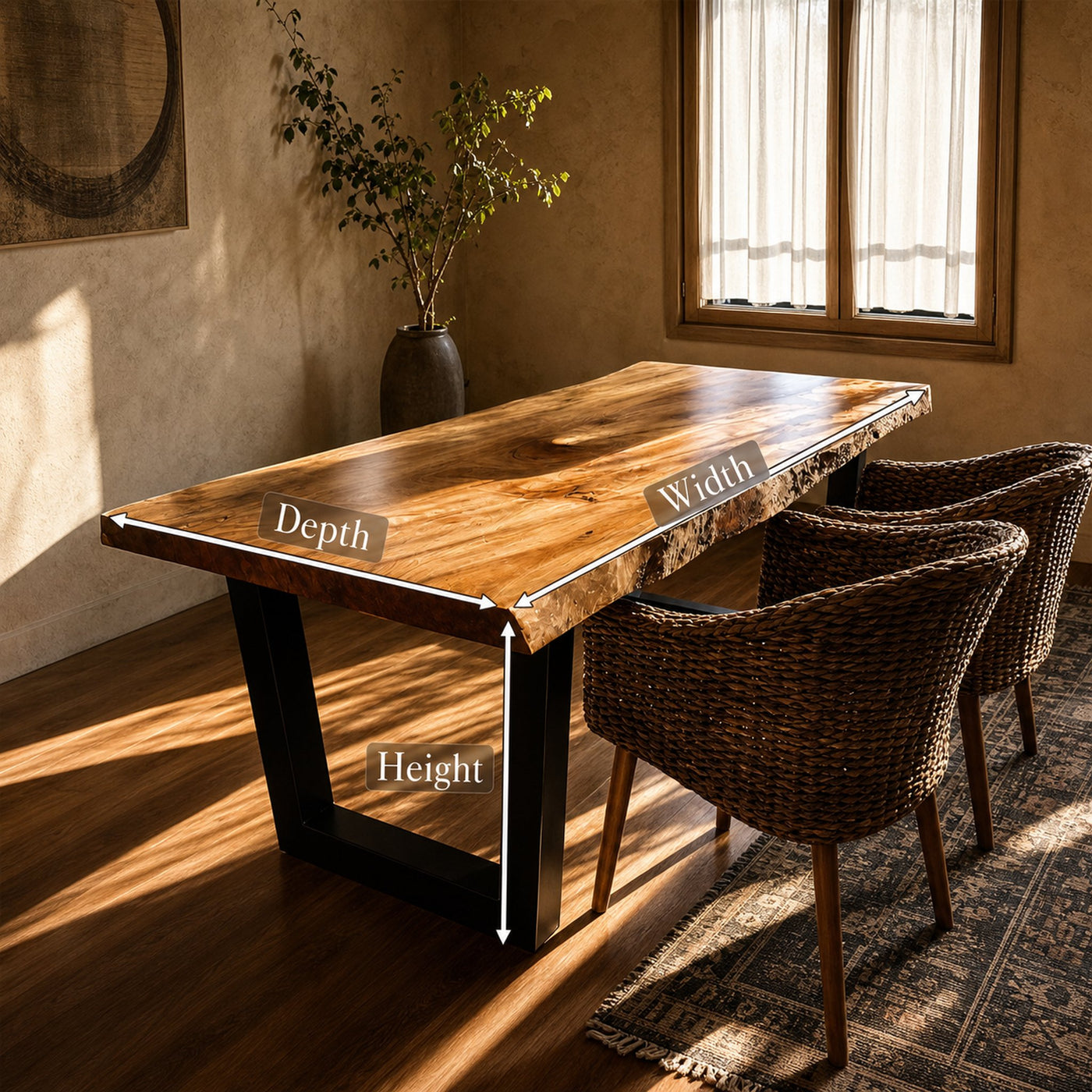 Furniture Decor Handcrafted Live Edge Dining Table Organic - product view 8