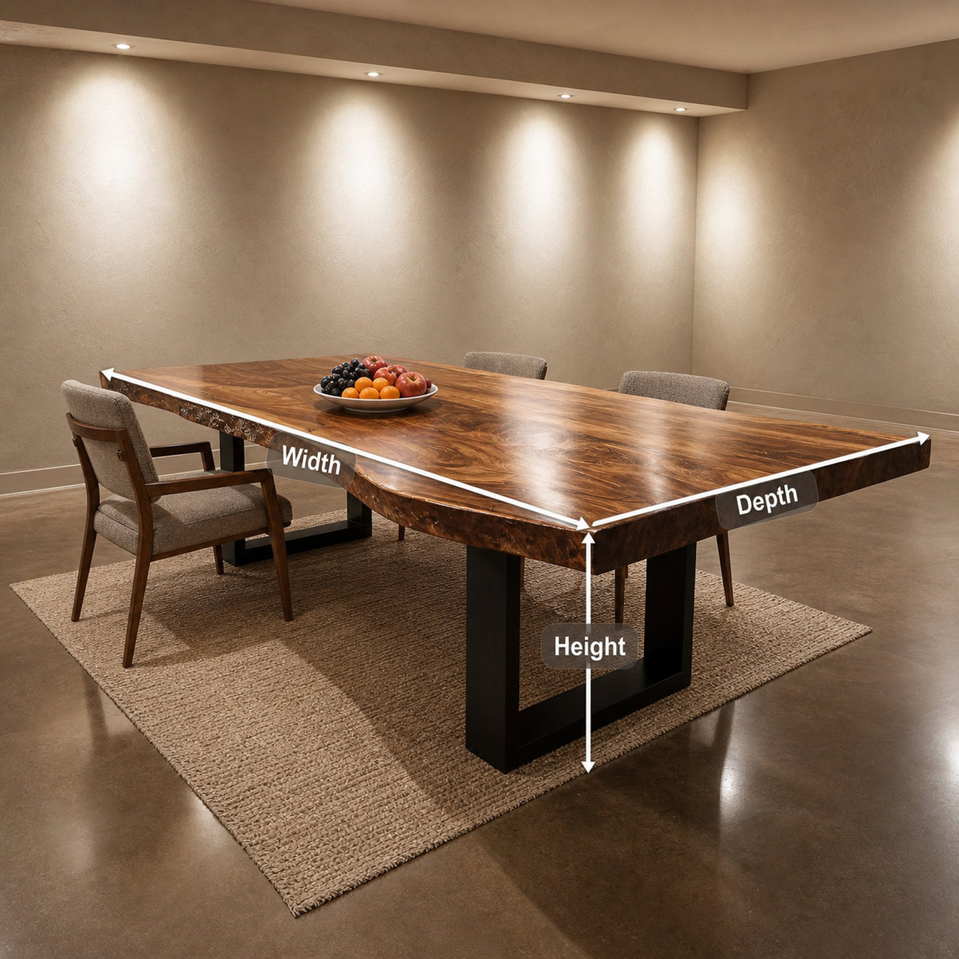 Furniture Decor Modern Solid Wood Dining Table Sleek Edge - product view 8