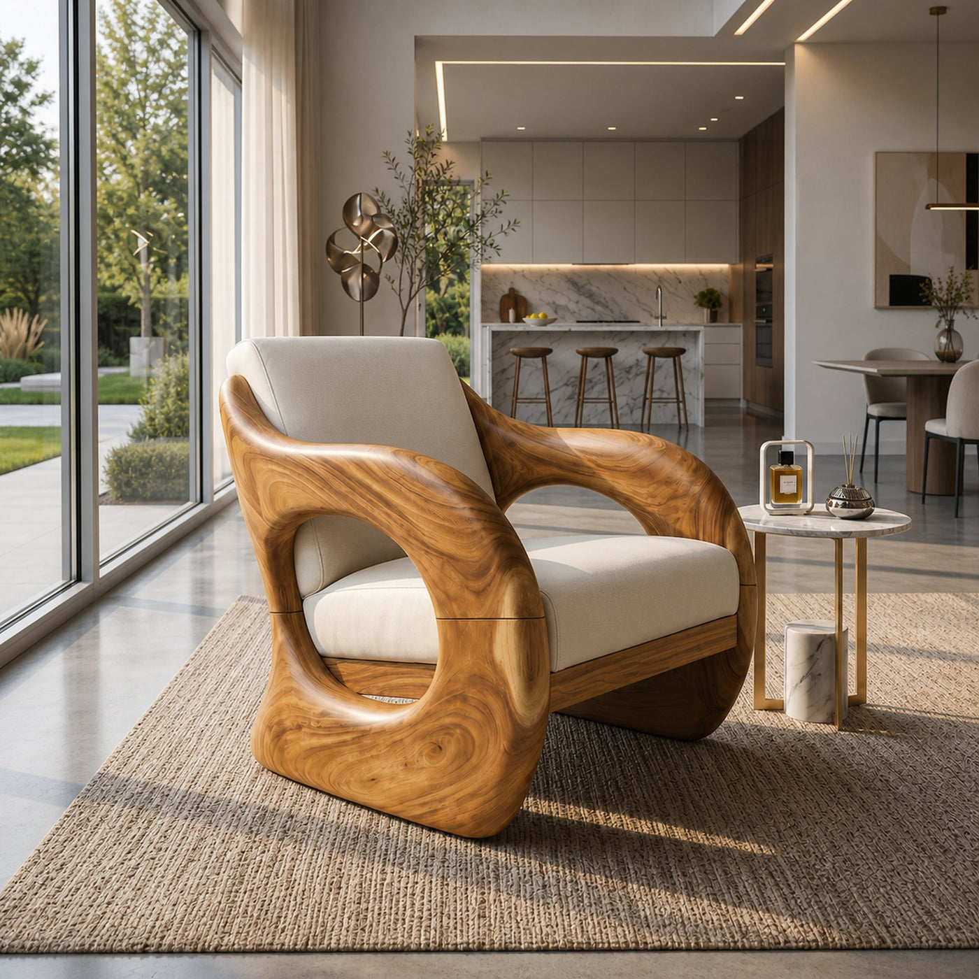 Futuristic Organic Lounge Chair for High-End Urban Residences - product view 6