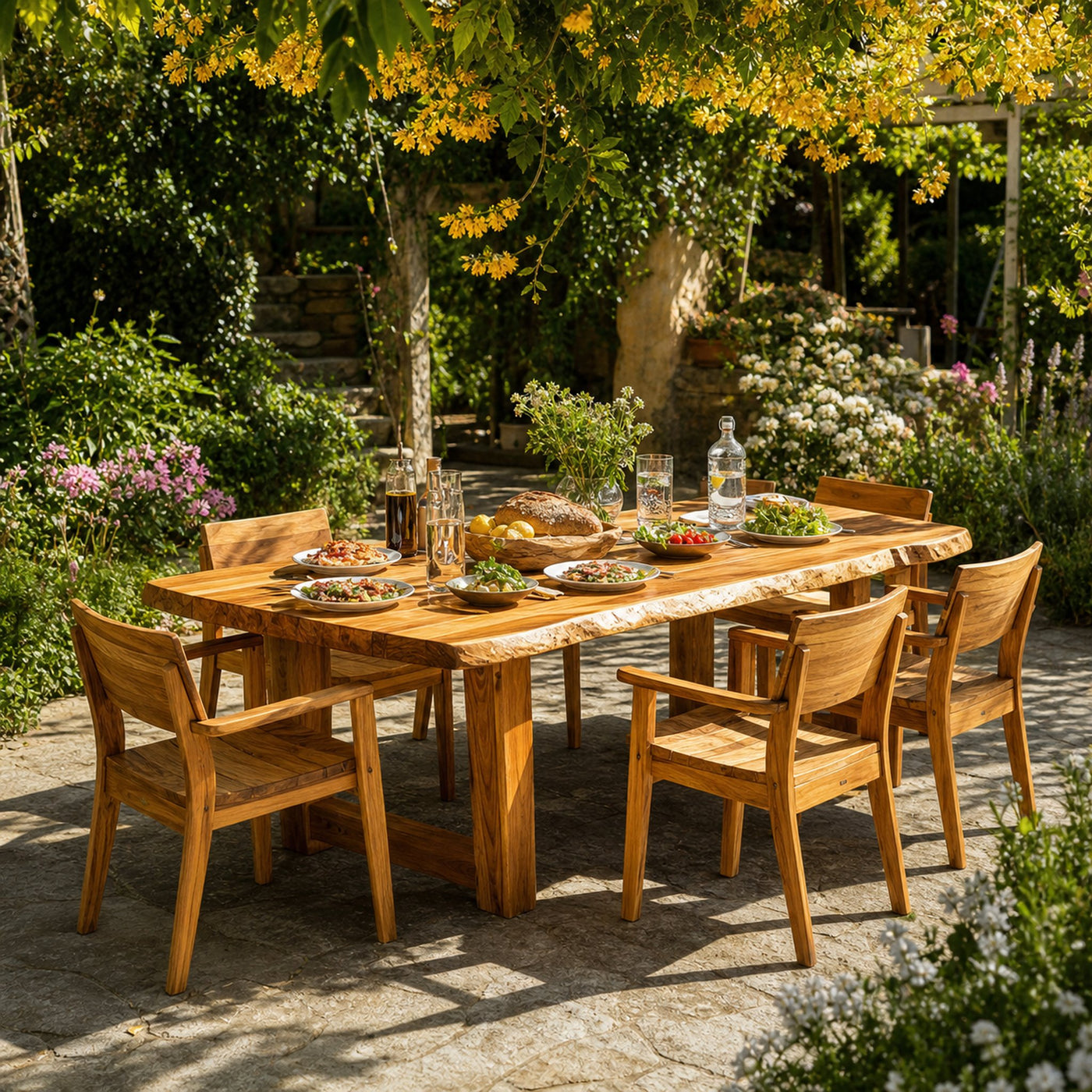 Garden Table and Chair Set Handmade Decor Garden Gift - product view 2