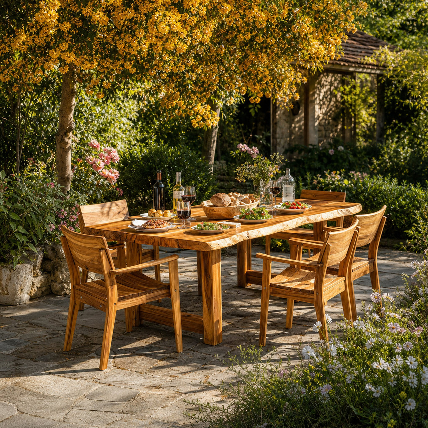 Garden Table and Chair Set Handmade Decor Garden Gift - product view 3