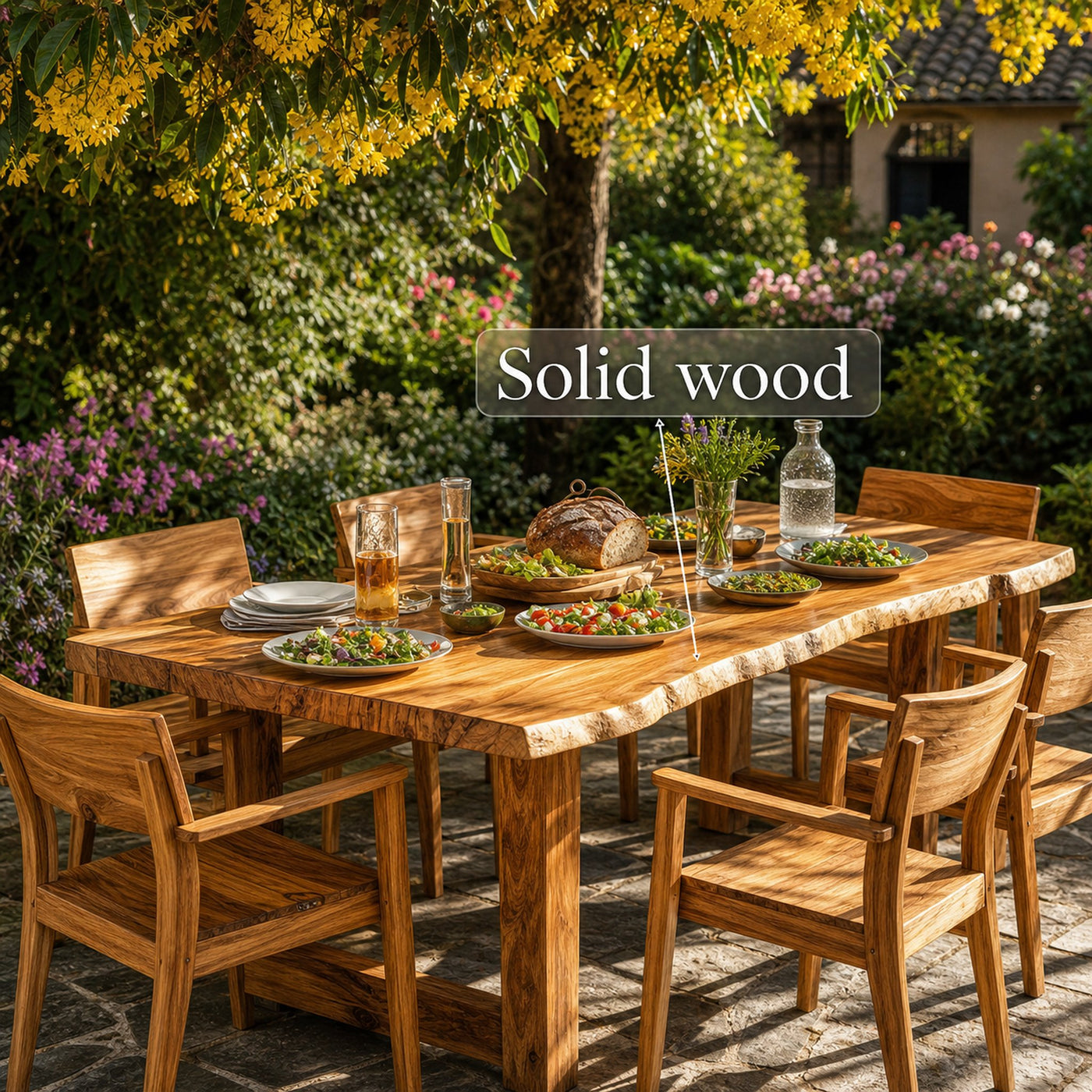 Garden Table and Chair Set Handmade Decor Garden Gift - product view 4