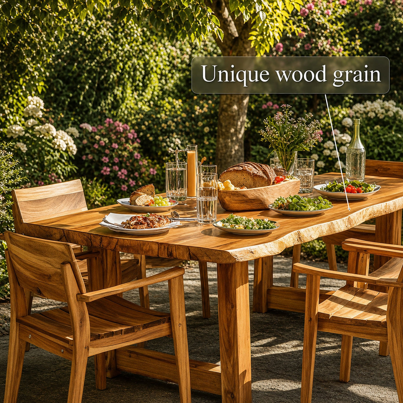 Garden Table and Chair Set Handmade Decor Garden Gift - product view 5