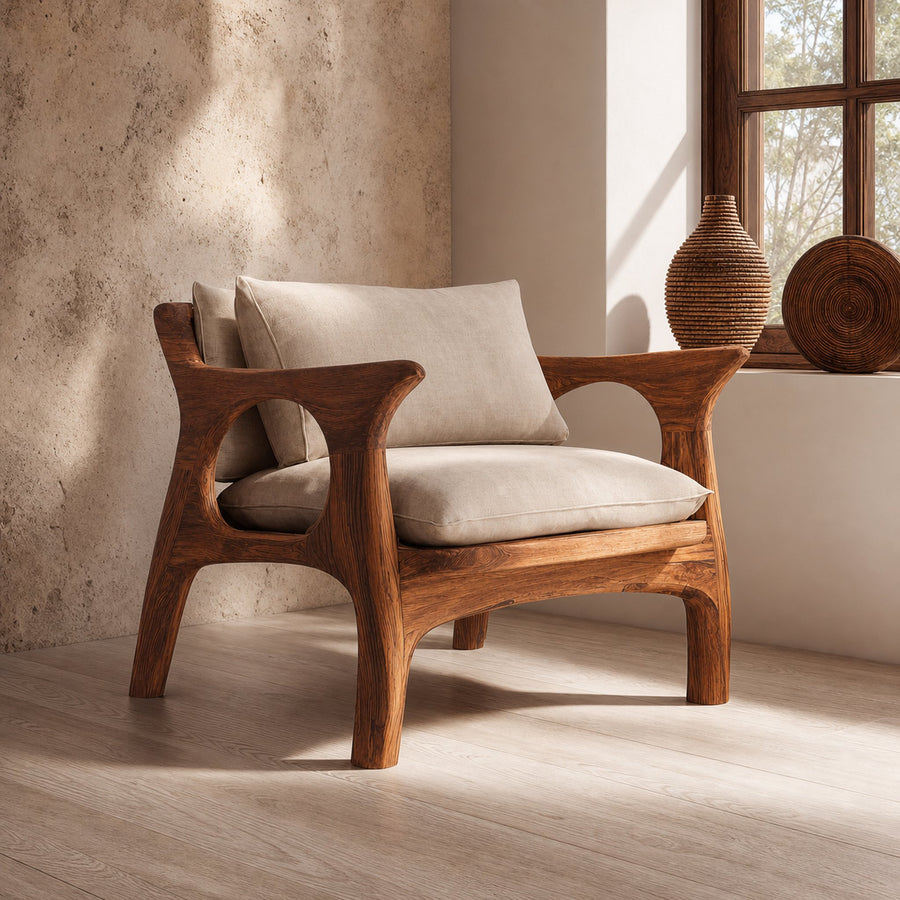 Handcrafted Accent Chair For Living Room Or Hallway