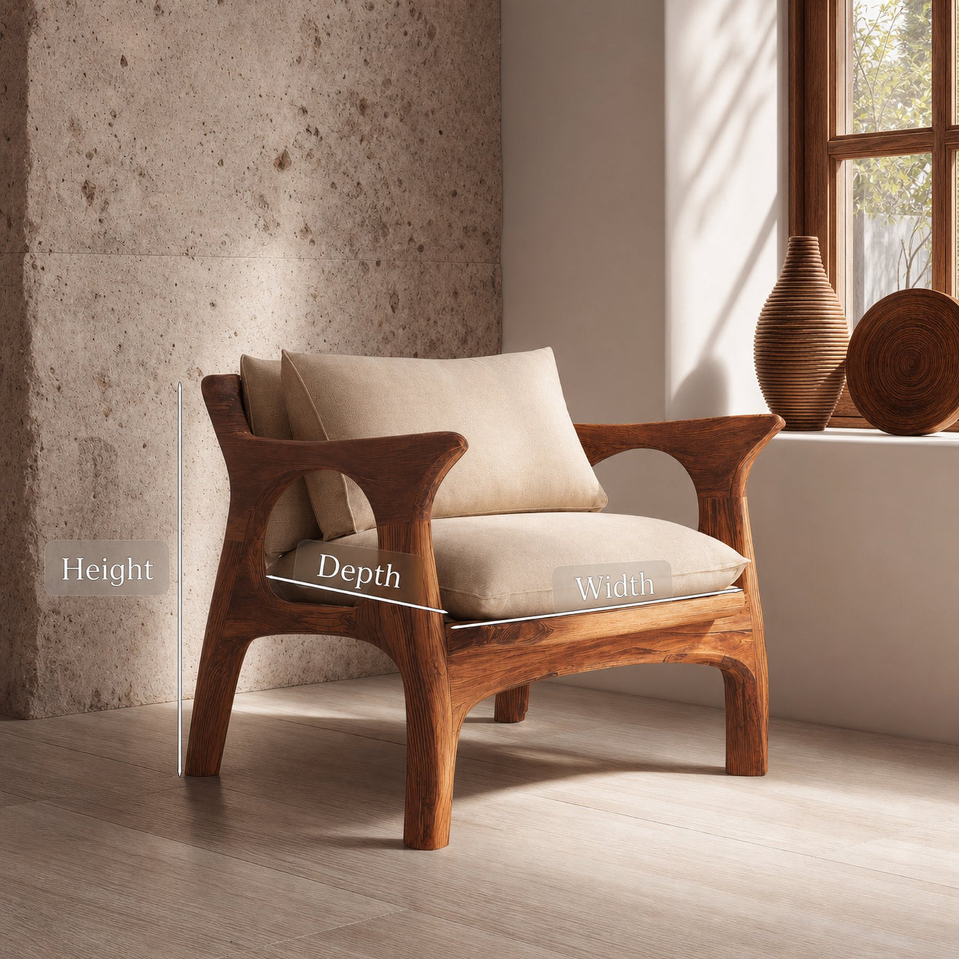 Handcrafted Accent Chair For Living Room Or Hallway - product view 6
