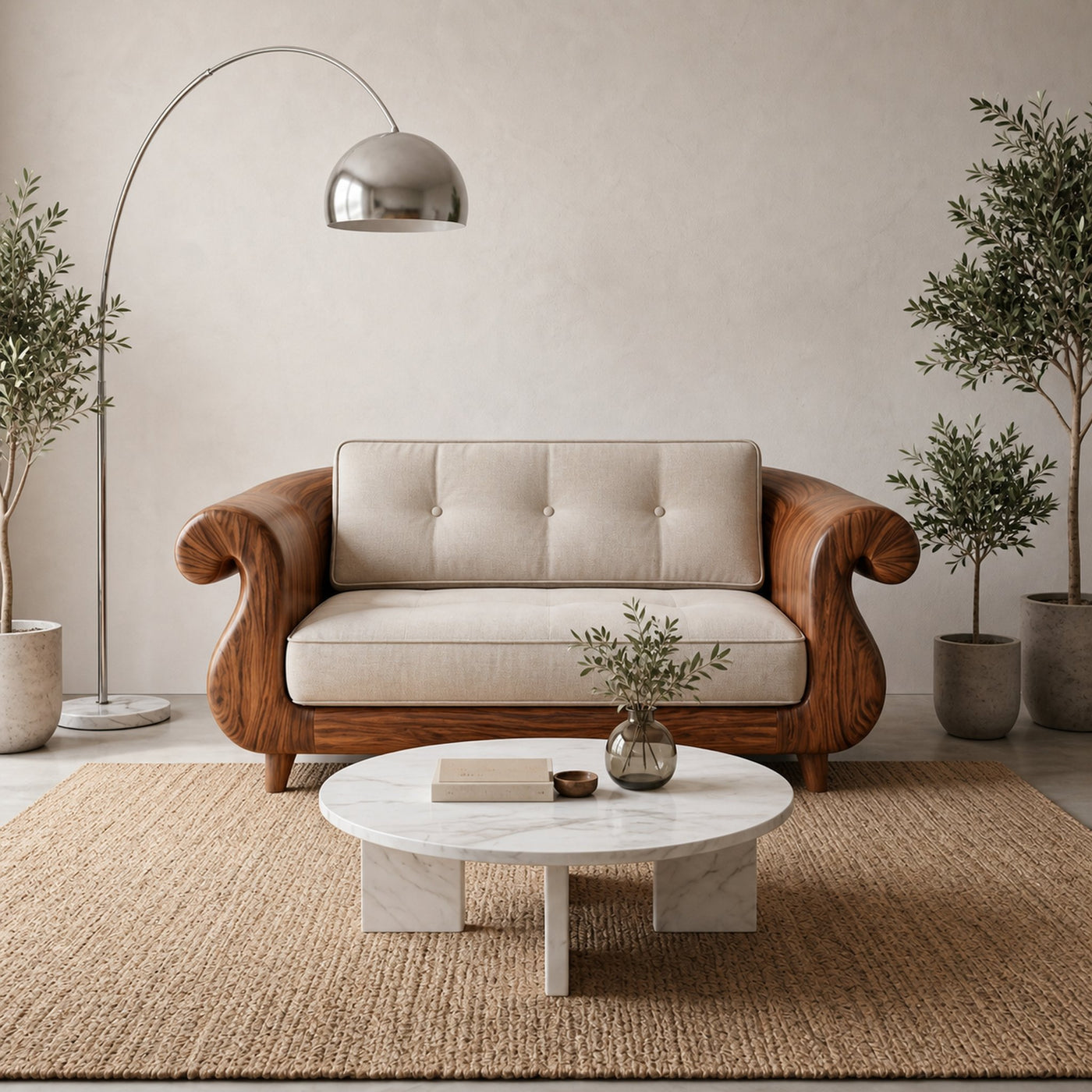 Handcrafted Armchair Nature Inspired Artistic Design For Living Room - product view 3