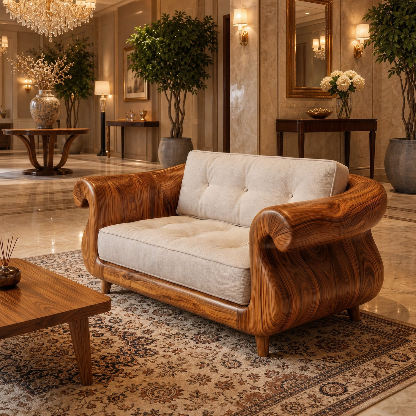 Handcrafted Armchair Nature Inspired Artistic Design For Living Room - product view 6