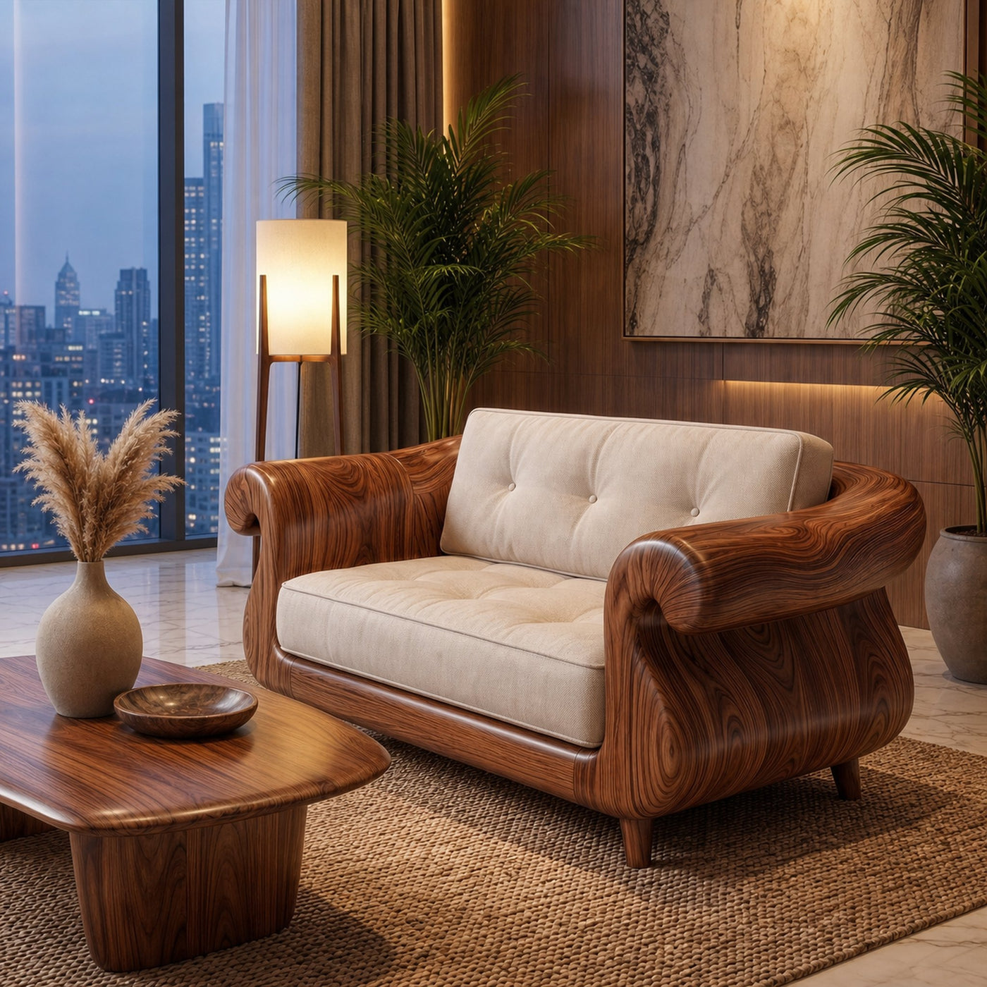 Handcrafted Armchair Nature Inspired Artistic Design For Living Room - product view 7