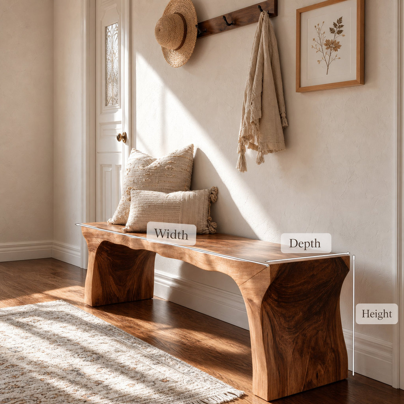 Handcrafted Bench Entryway Seating For Home - product view 6