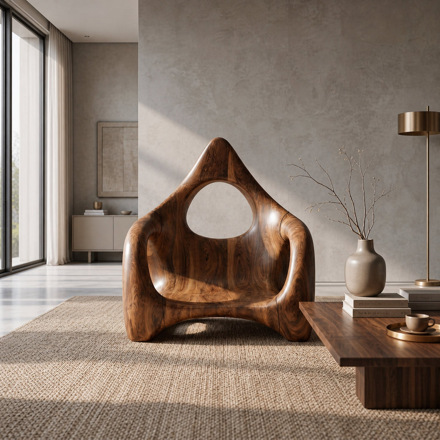 Handcrafted Leaf Back Armchair For Living Room - product view 2
