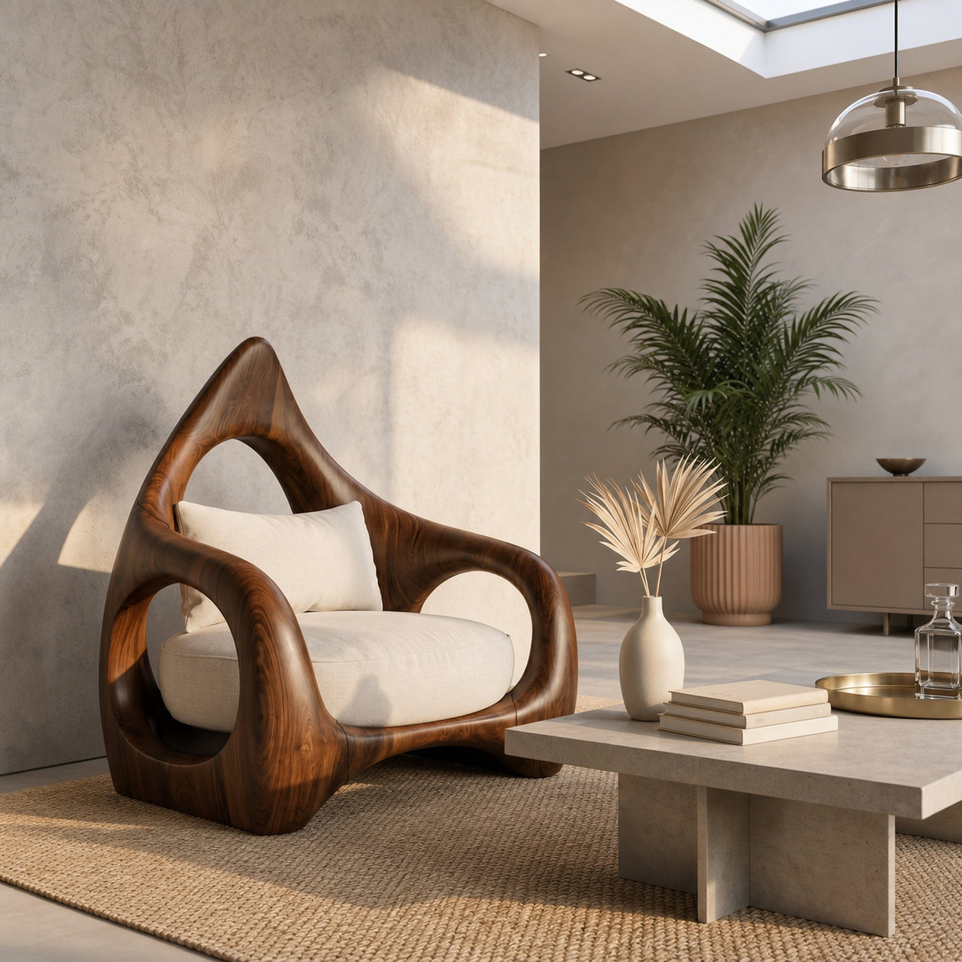 Handcrafted Leaf Back Armchair For Living Room - product view 3