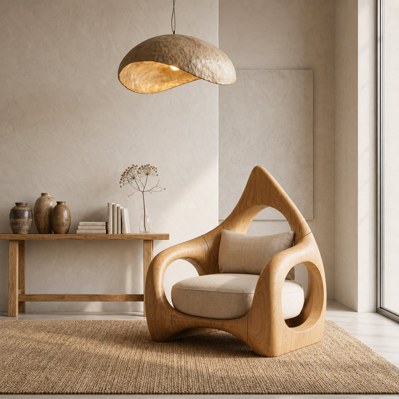 Handcrafted Leaf Back Armchair For Living Room - product view 5