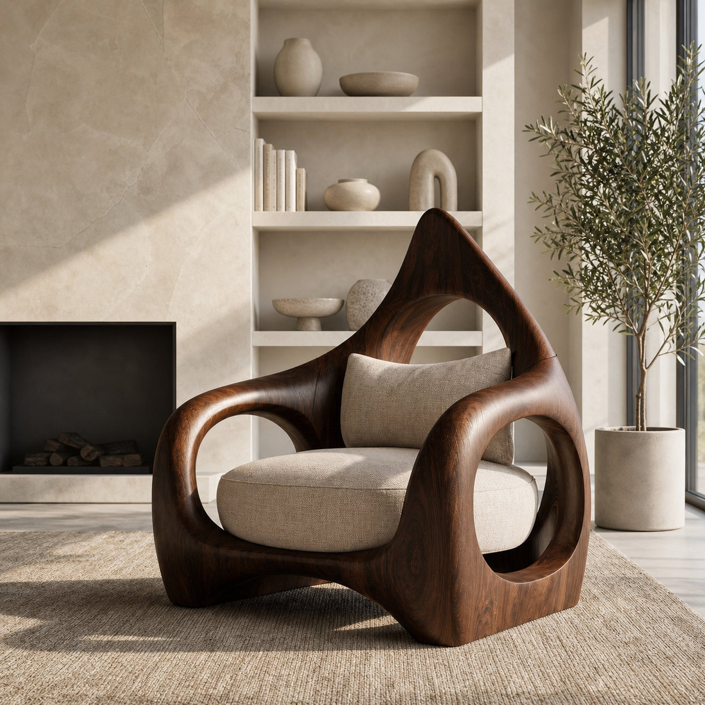 Handcrafted Leaf Back Armchair For Living Room - product view 7