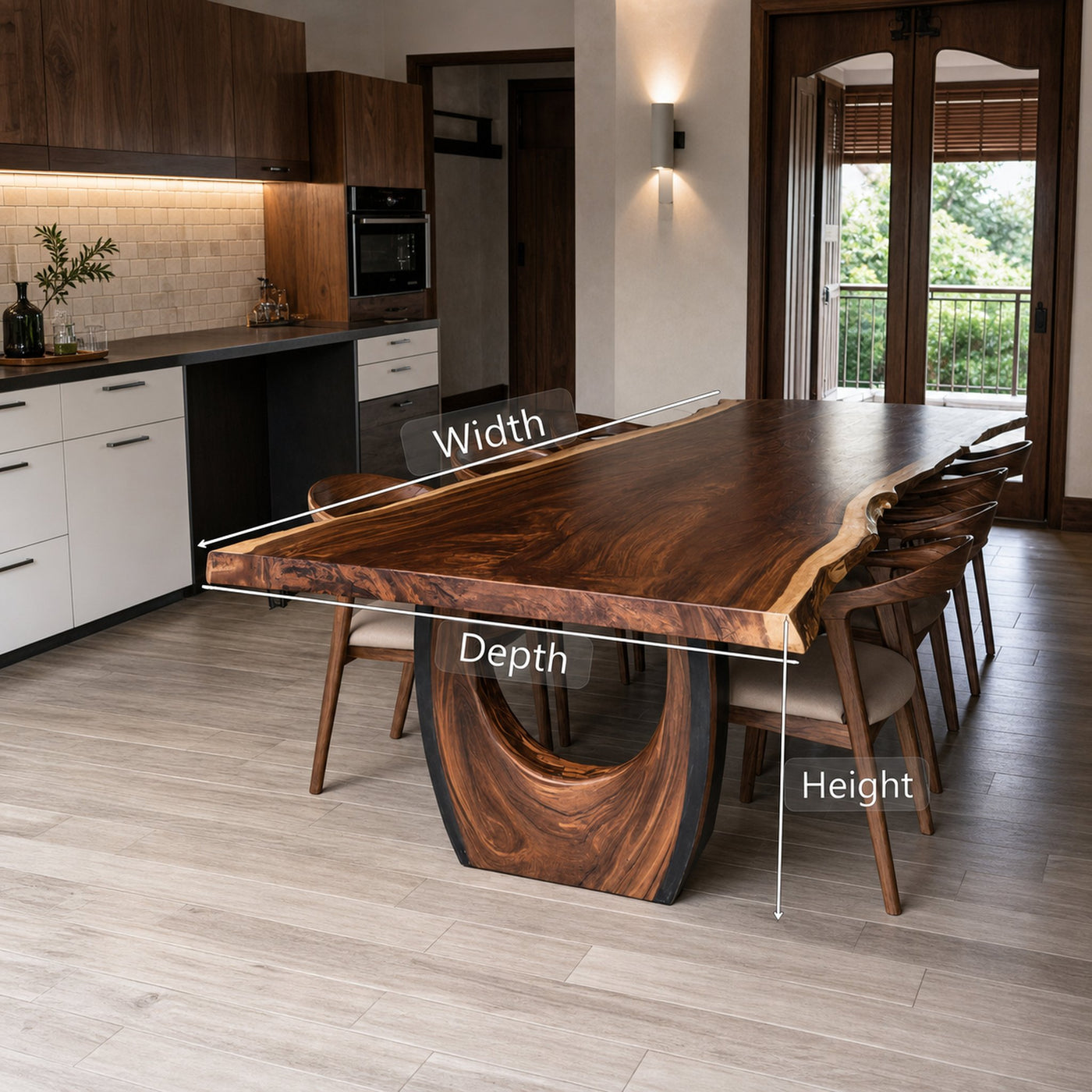 Handcrafted Live Edge Dining Table For Dining Room Decor - product view 6