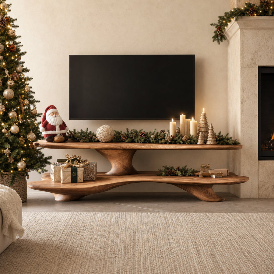 Handcrafted Live Edge Entryway TV Console For Christmas Furniture Decor