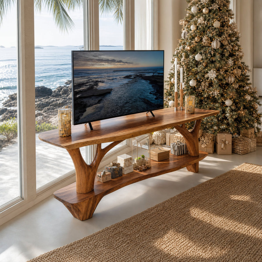 Handcrafted Live Edge Entryway TV Stand For Noel Home Decor