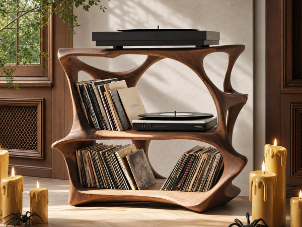 Handcrafted Live Edge Record Stand For Entryway Halloween Design Ideas