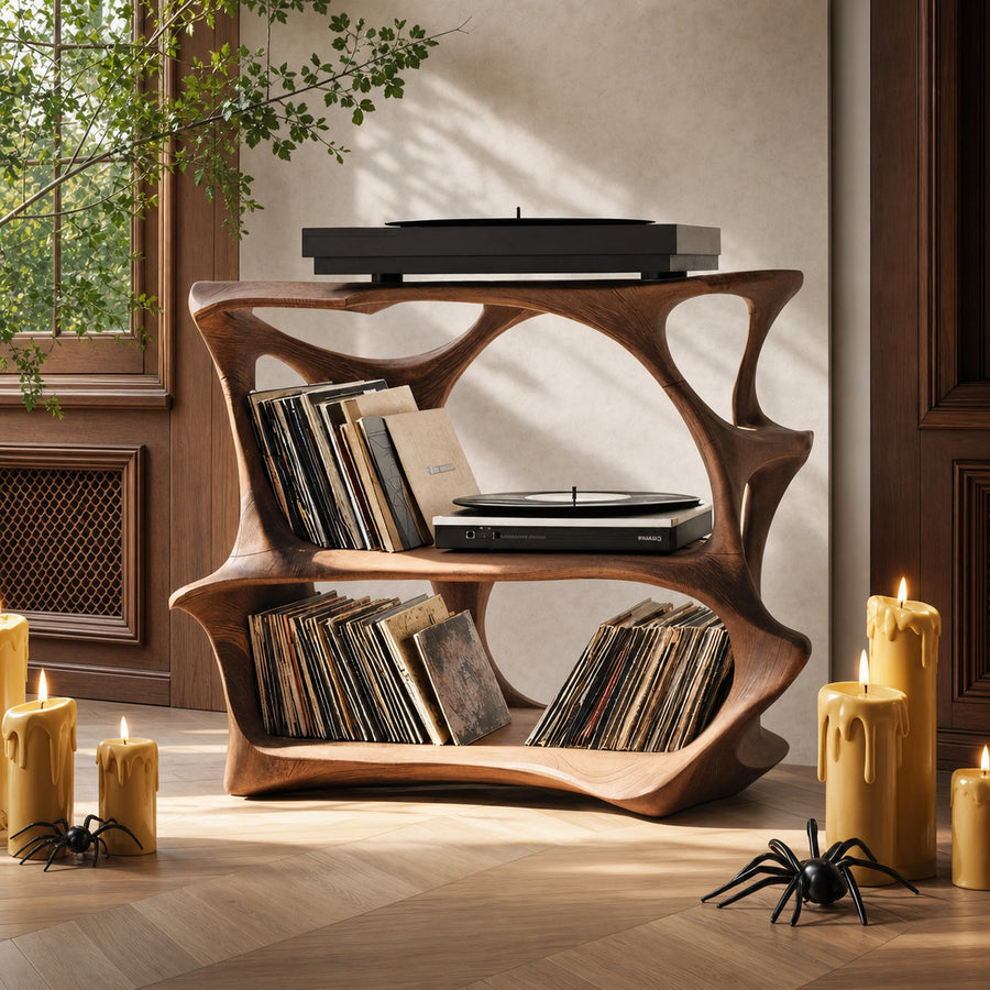 Handcrafted Live Edge Record Stand For Entryway Halloween Design Ideas